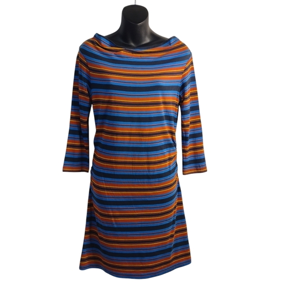 Patagonia Women's Cowl Neck 3/4 Sleeves Striped Dress  Size XS - Picture 2 of 8